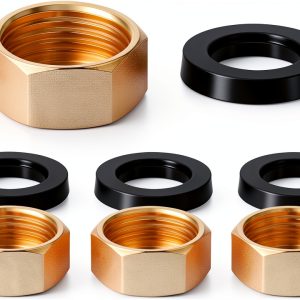 Brass Pipe Cap 4 Pcs with Rubber Gaskets by Tweruna 3/4 Inch-0