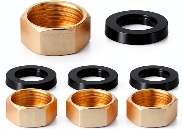 Brass Pipe Cap 4 Pcs with Rubber Gaskets by Tweruna 3/4 Inch-0