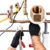 10pcs Brass Pipe Cap with 10 Rubber Gasket, Gold Hex Compression Cap Garden Hose Flare Brass Nut Plumbing Gas Line Fittings for 1/8 Inch Od Pipe Connection-5