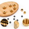 10pcs Brass Pipe Cap with 10 Rubber Gasket, Gold Hex Compression Cap Garden Hose Flare Brass Nut Plumbing Gas Line Fittings for 1/8 Inch Od Pipe Connection-3