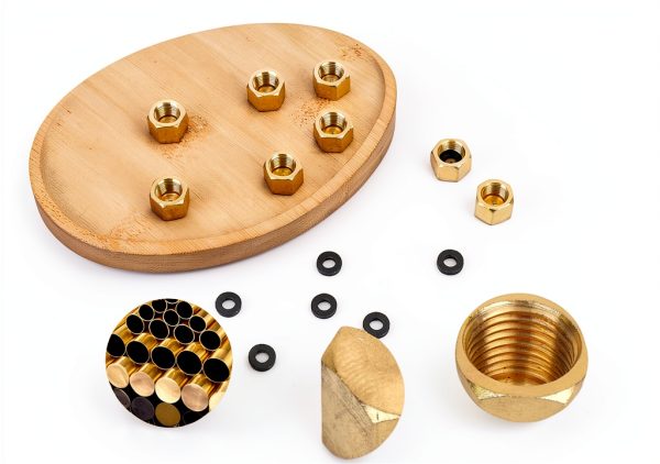 10pcs Brass Pipe Cap with 10 Rubber Gasket, Gold Hex Compression Cap Garden Hose Flare Brass Nut Plumbing Gas Line Fittings for 1/8 Inch Od Pipe Connection-3