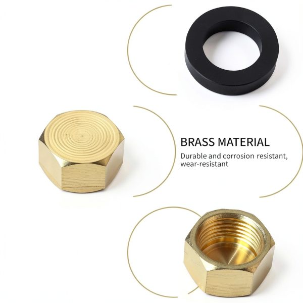 Compression Cap Nextpal 12 Pack 3/8 Inch Red Brass Seal for Water Line-4