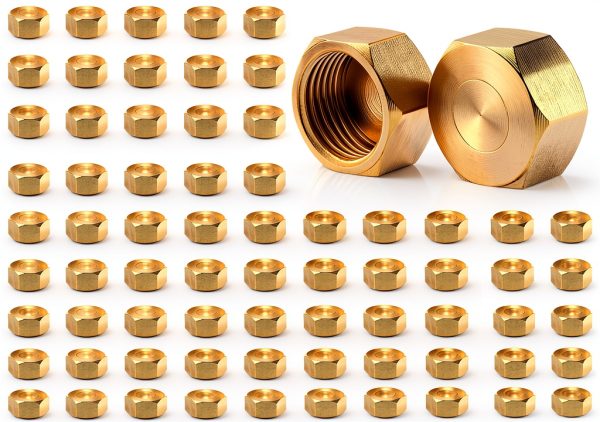 3/8 Inch Brass Compression Cap 100 Pack - Eorbow Golf Color Cap-7