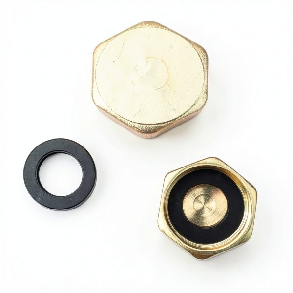 1/2 Inch Brass Blanking Caps Juxiamal Hex Nut with Gasket 2 Pack-6