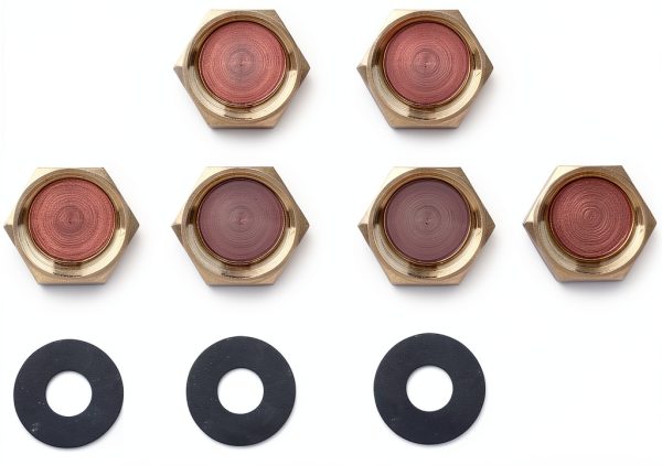 3/8 Inch NPT Brass Pipe Caps with Silicone Gaskets – Gosknor Set-0