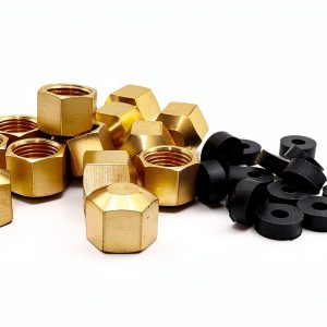 Brass 1/4" Compression Valve Cap Fitting 15 Pack Rubber Gasket Generic-0