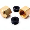 Brass 1/4" Compression Valve Cap Fitting 15 Pack Rubber Gasket Generic-4