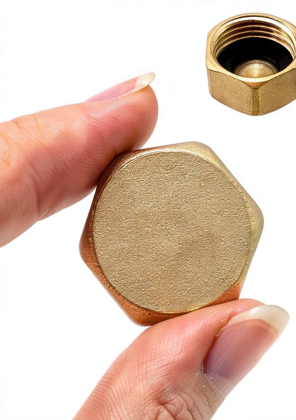 1/2 Inch Brass Blanking Caps Juxiamal Hex Nut with Gasket 2 Pack-1