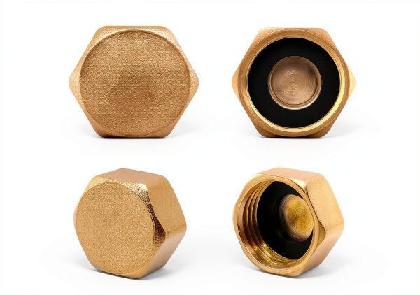 1/2 Inch Brass Blanking Caps Juxiamal Hex Nut with Gasket 2 Pack-2