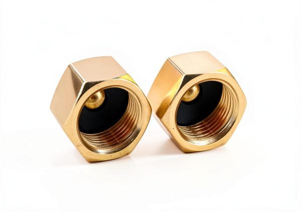 3/8 Inch Brass Compression Caps Uenede 12 Pack Hex Shut Off Fittings-0