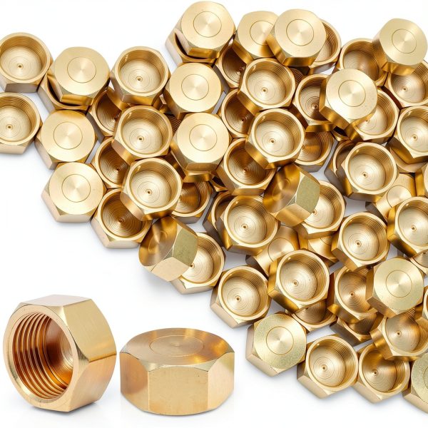 3/8 Inch Brass Compression Cap 100 Pack - Eorbow Golf Color Cap-0